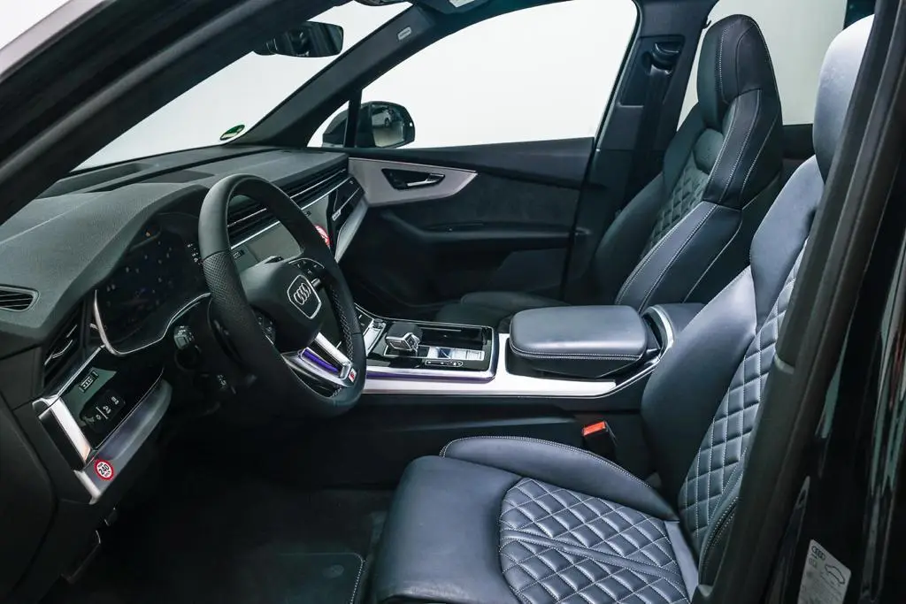 Audi SQ7 2025, dashboard — Venice Lux Car Rental, Venice. The Audi SQ7 pairs 507 hp with a seven-seat cabin, which makes it the practical choice…