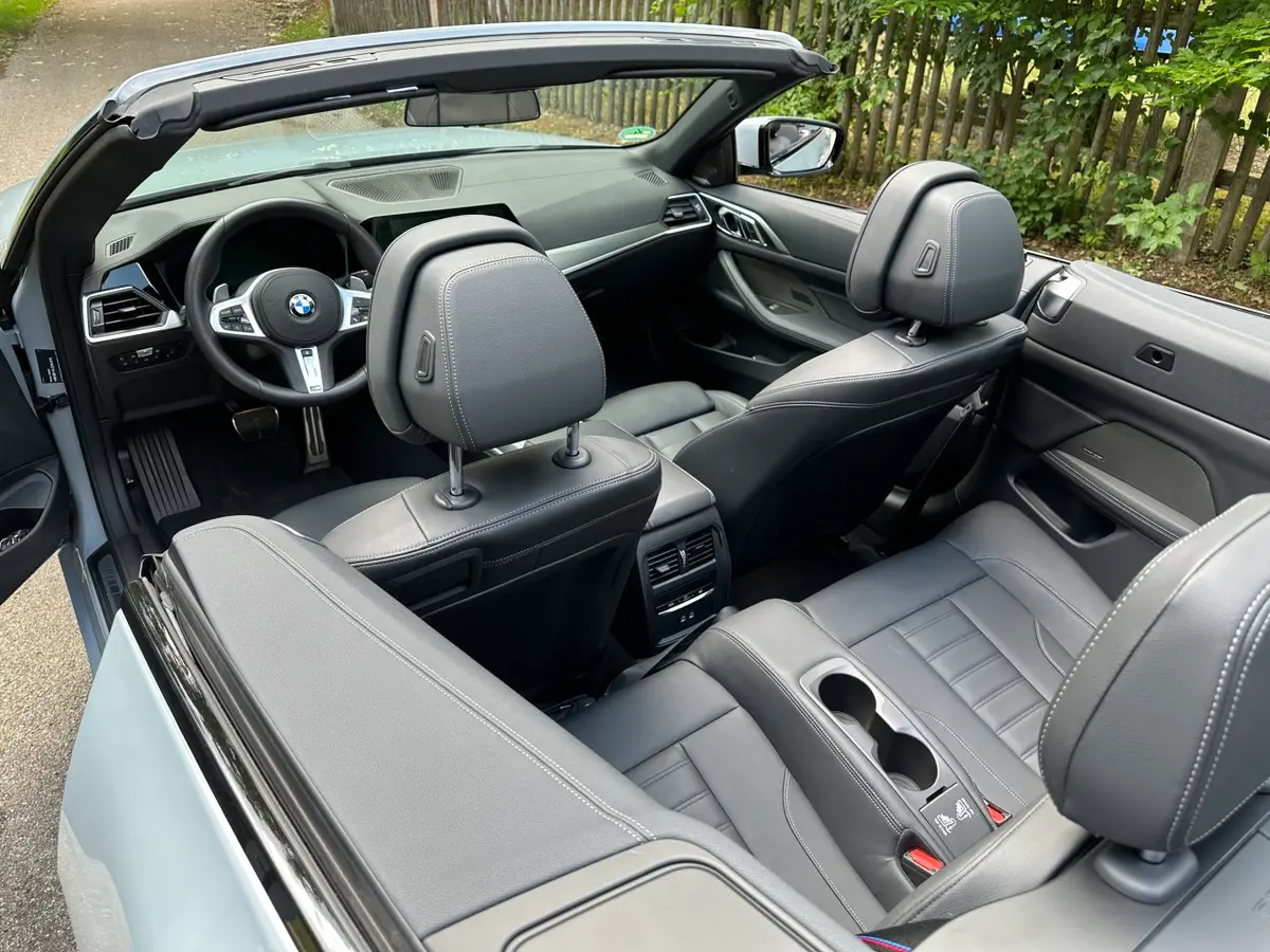 BMW 430i Cabrio 2023, dashboard — Venice Lux Car Rental, Venice. The BMW 430i Cabrio pairs a 245 hp turbocharged engine with a folding top, giving it an…
