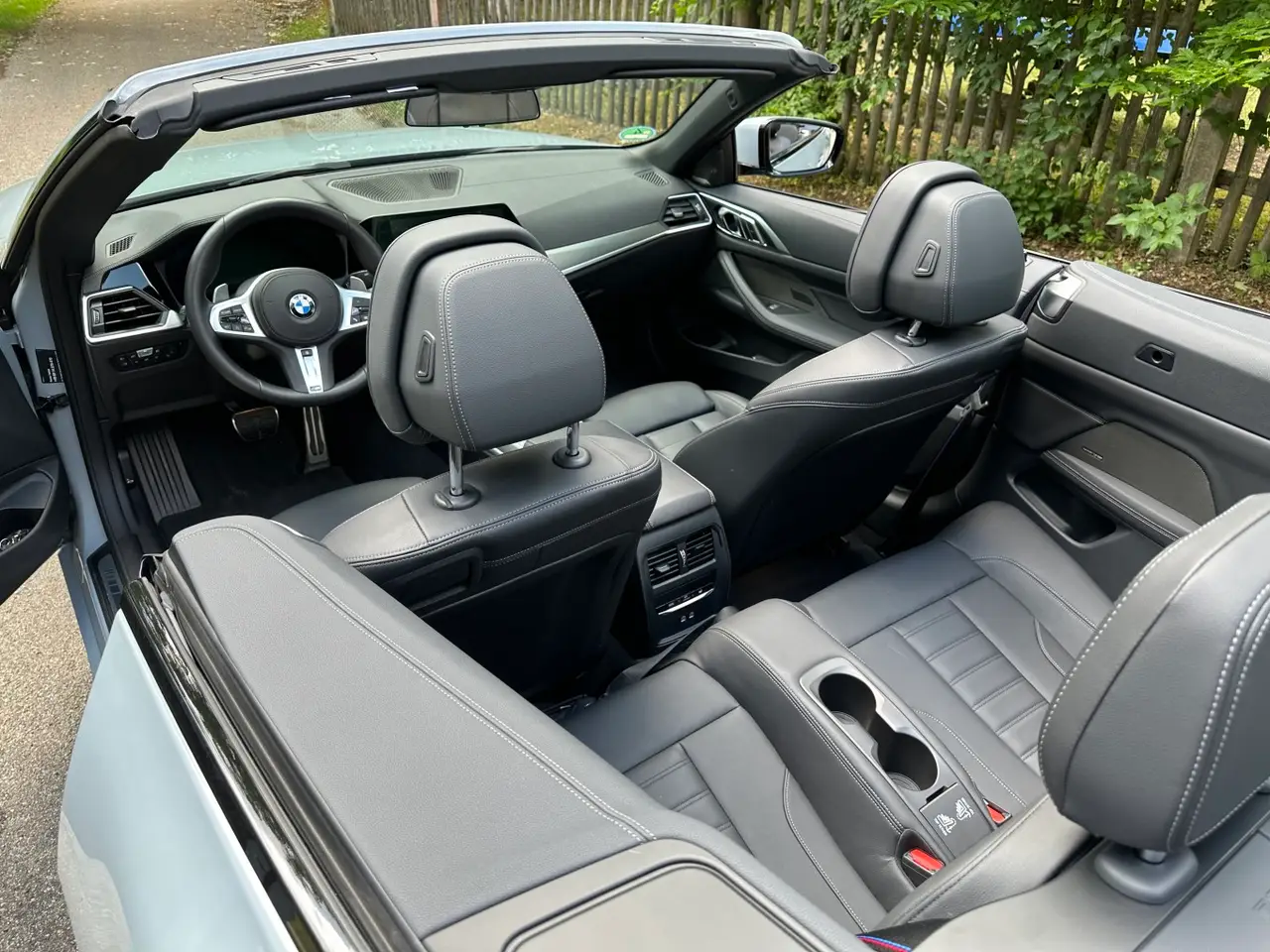 BMW 430i Cabrio 2023, dashboard — Venice Lux Car Rental, Venice. The BMW 430i Cabrio pairs a 245 hp turbocharged engine with a folding top, giving it an…
