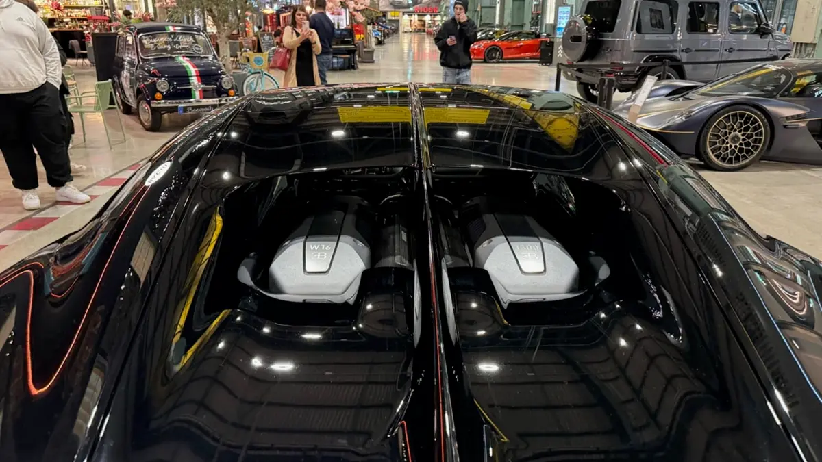 Bugatti Chiron 110 Ani 2019, front view — Venice Lux Car Rental, Venice. The 2019 Bugatti Chiron 110 Ani carries 1500 hp and four seats inside a supercar body…