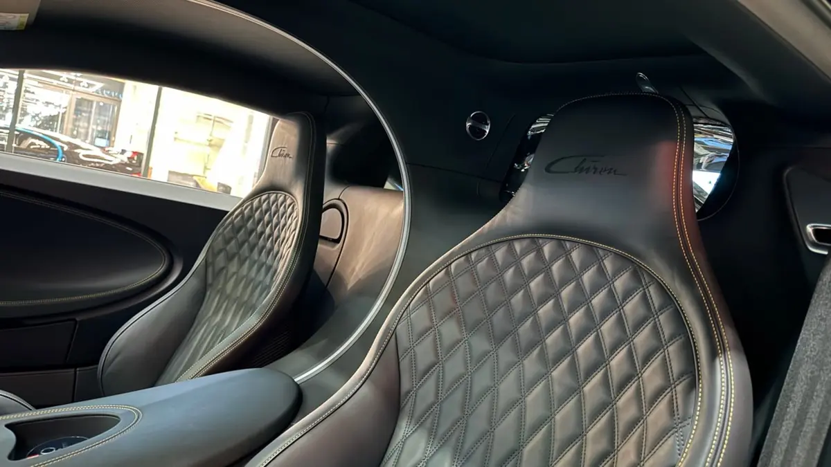 Bugatti Chiron 110 Ani 2019, interior — Venice Lux Car Rental, Venice. The 2019 Bugatti Chiron 110 Ani carries 1500 hp and four seats inside a supercar body…