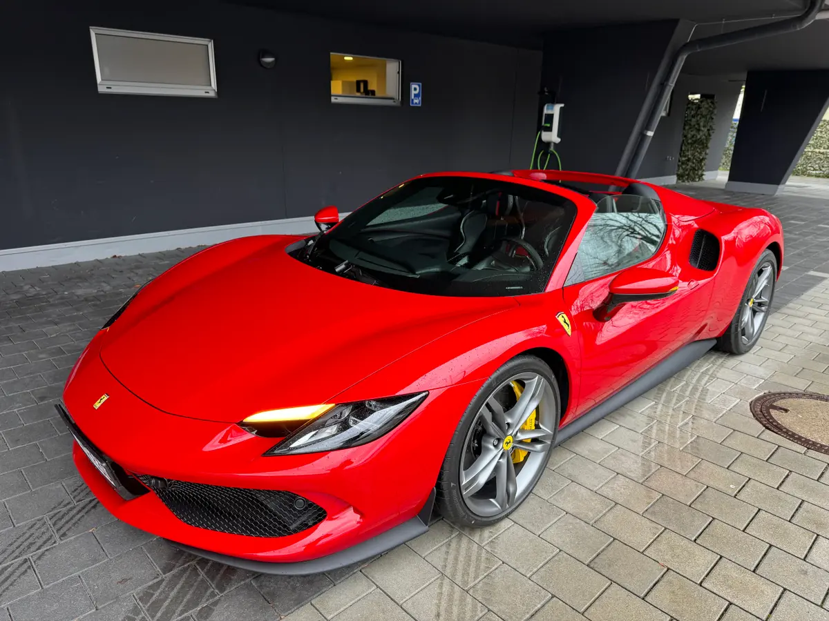 Ferrari 296 GTS Spider 2024, interior — Venice Lux Car Rental, Venice. The Ferrari 296 GTS pairs 819 hp with a folding hard top, so the transition from sealed…