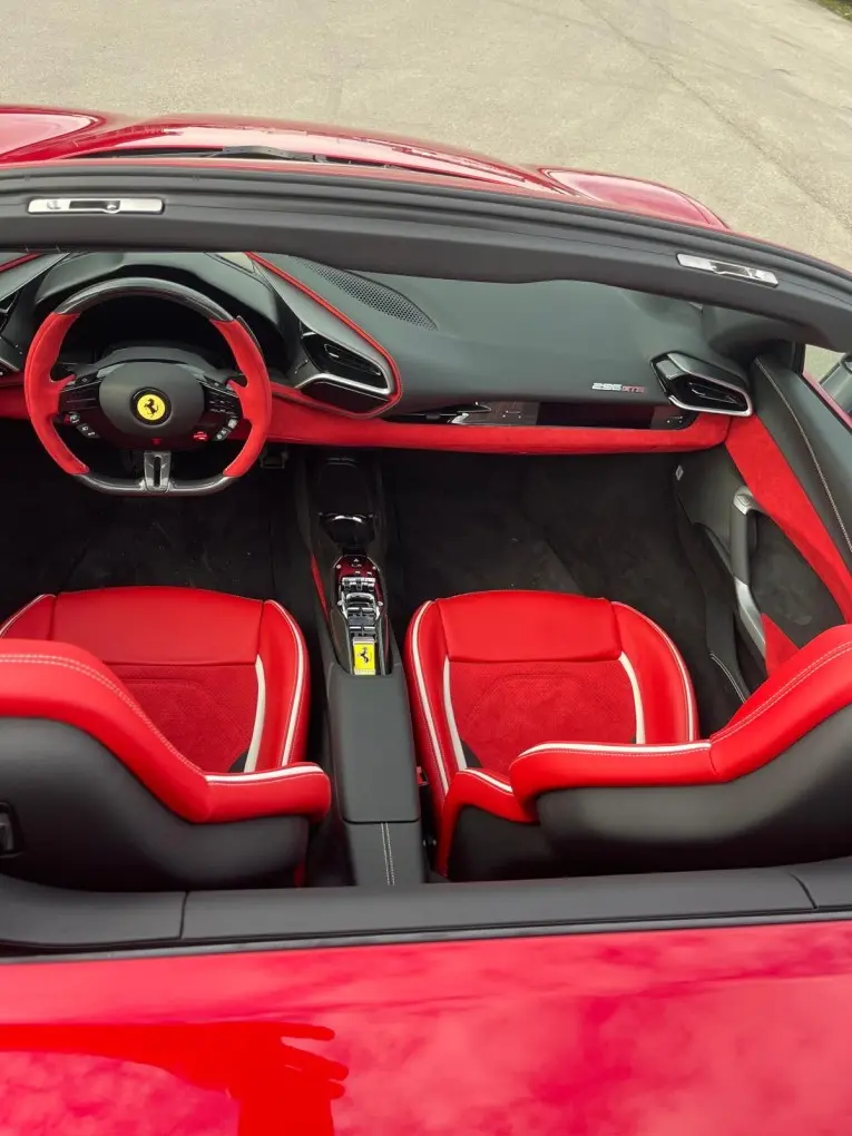Ferrari 296 GTS Spider 2025, exterior — Venice Lux Car Rental, Venice. The 2025 Ferrari 296 GTS Spider pairs a plug-in hybrid V6 with 819 hp, a figure that puts…