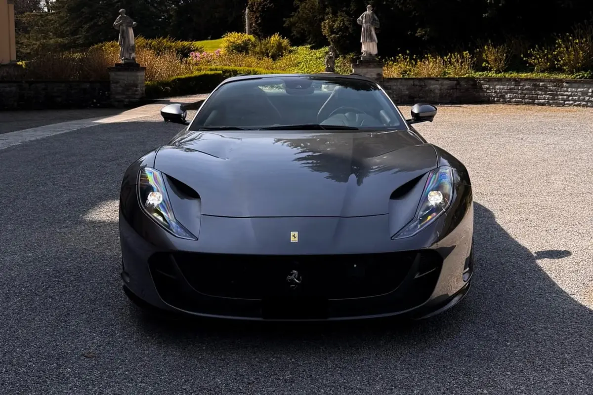 Ferrari 812 GTS 2024, interior — Venice Lux Car Rental, Venice. The 2024 Ferrari 812 GTS puts 800 hp behind two seats and leaves little room for…