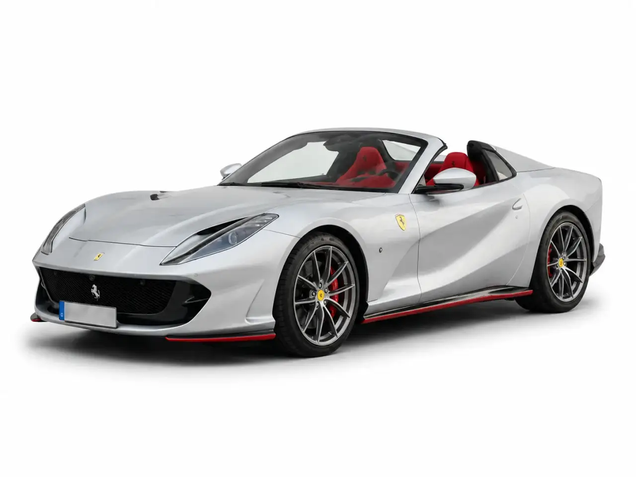 Ferrari 812 GTS 2024, esterno — Venice Lux Car Rental, Venezia. La Ferrari 812 GTS porta in strada un V12 anteriore-centrale da 789 CV, l'ultima gran…