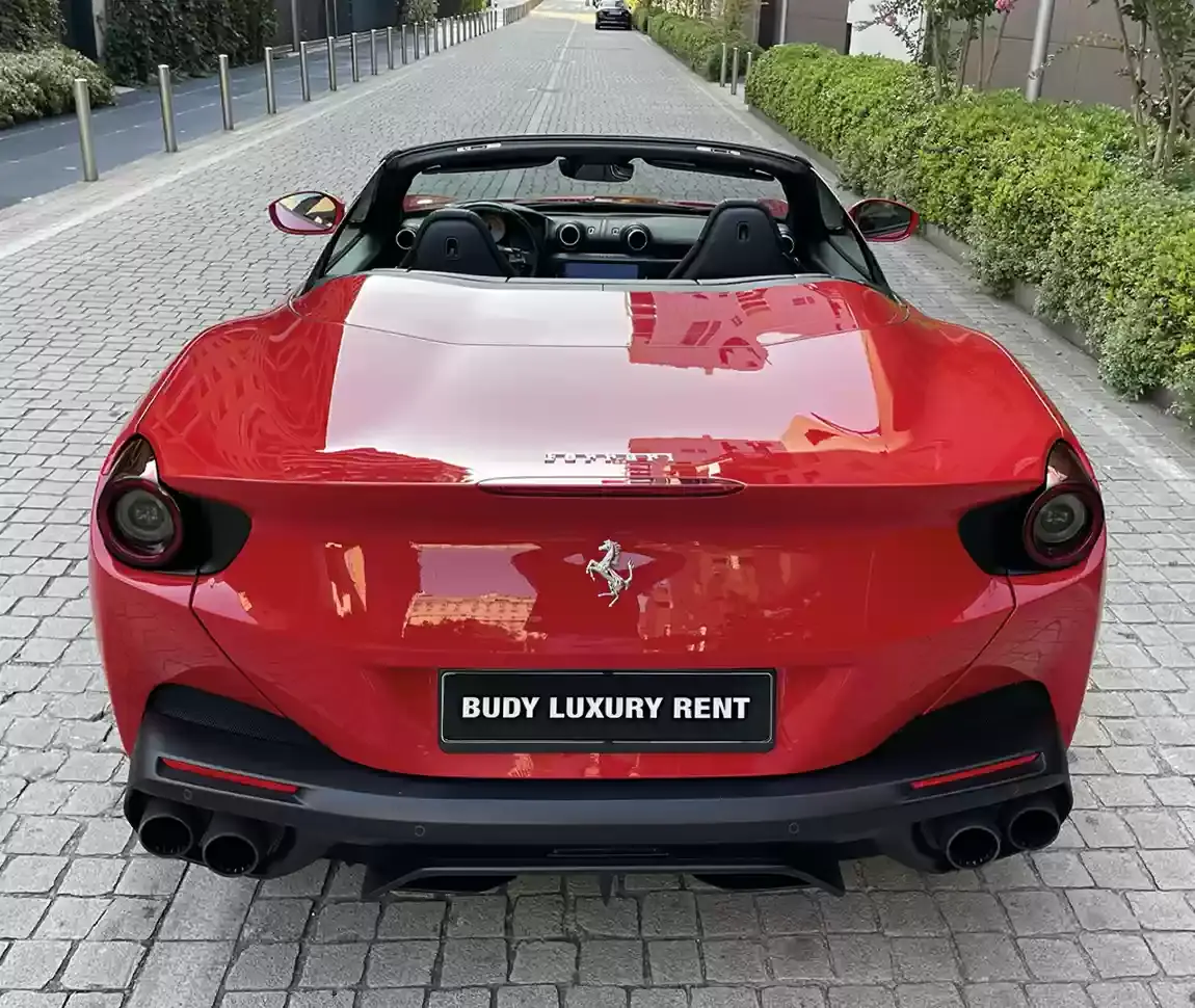 Ferrari Portofino M 2023, side profile — Venice Lux Car Rental, Venice. The Ferrari Portofino M sits in an easy middle ground: 620 hp and a folding hard top,…