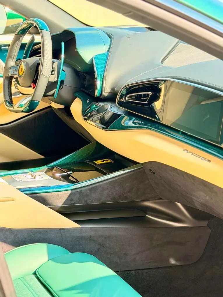 Ferrari Purosangue Atelier 2025, dashboard — Venice Lux Car Rental, Venice. The Ferrari Purosangue Atelier is the rare Ferrari built for four. With 715 hp and…