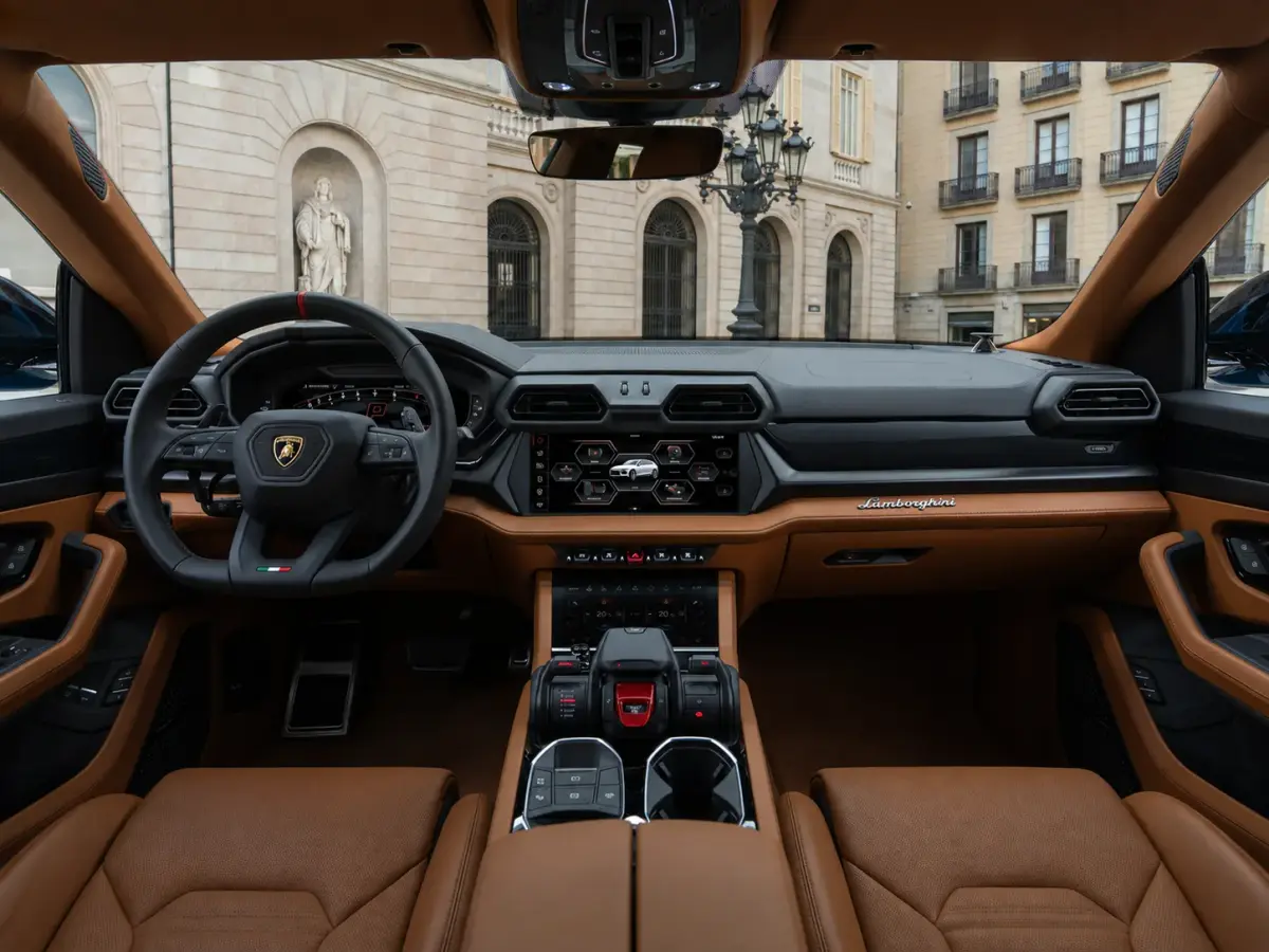 Lamborghini Urus SE 2025, dashboard — Venice Lux Car Rental, Venice. The 2025 Lamborghini Urus SE brings 800 hp and five real seats to the SUV format, which…
