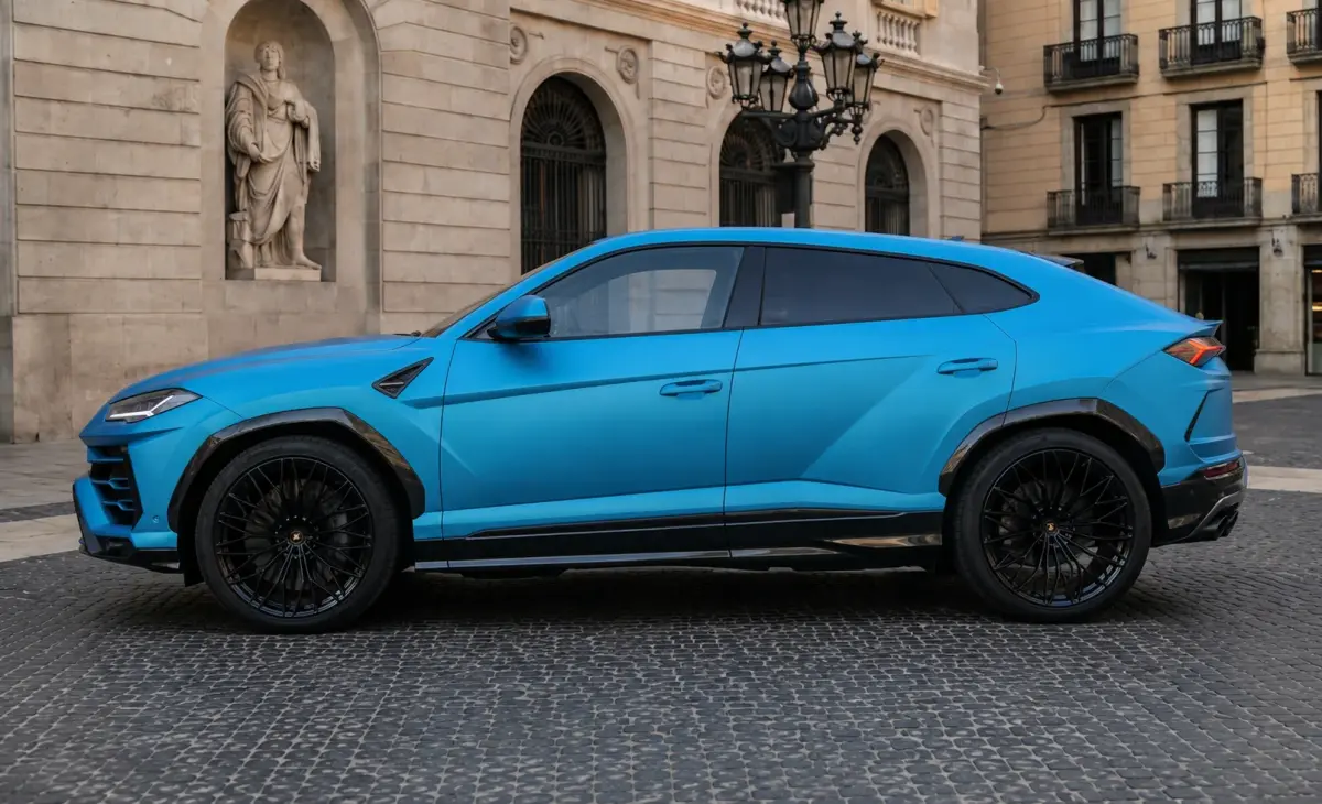 Lamborghini Urus SE 2025, side profile — Venice Lux Car Rental, Venice. The 2025 Lamborghini Urus SE brings 800 hp and five real seats to the SUV format, which…