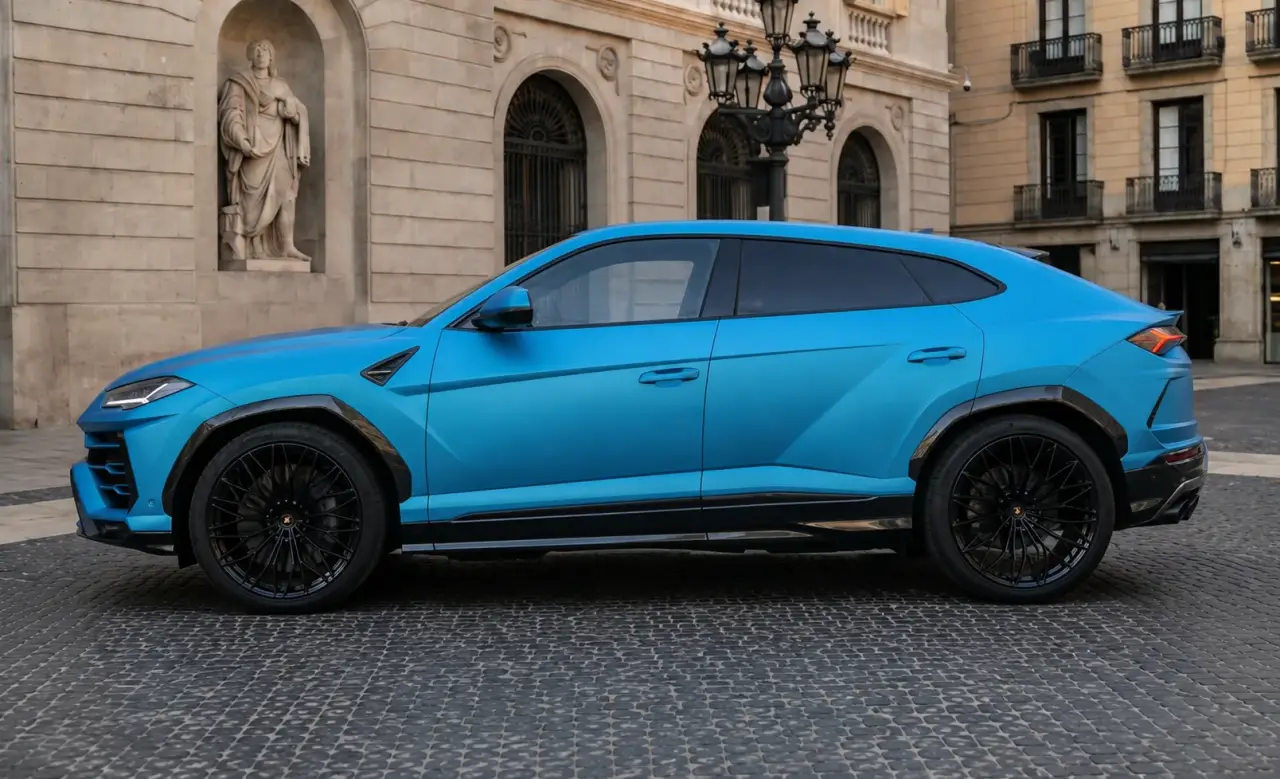 Lamborghini Urus SE 2025, side profile — Venice Lux Car Rental, Venice. The 2025 Lamborghini Urus SE brings 800 hp and five real seats to the SUV format, which…