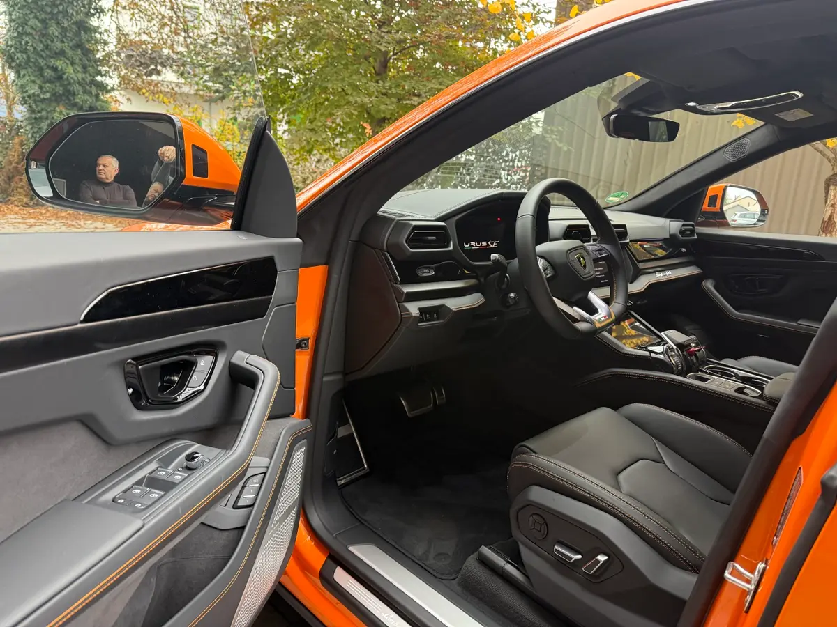 Lamborghini URUS SE 2025, interior — Venice Lux Car Rental, Venice. The Lamborghini URUS SE is built for people who don't want to choose between a supercar…
