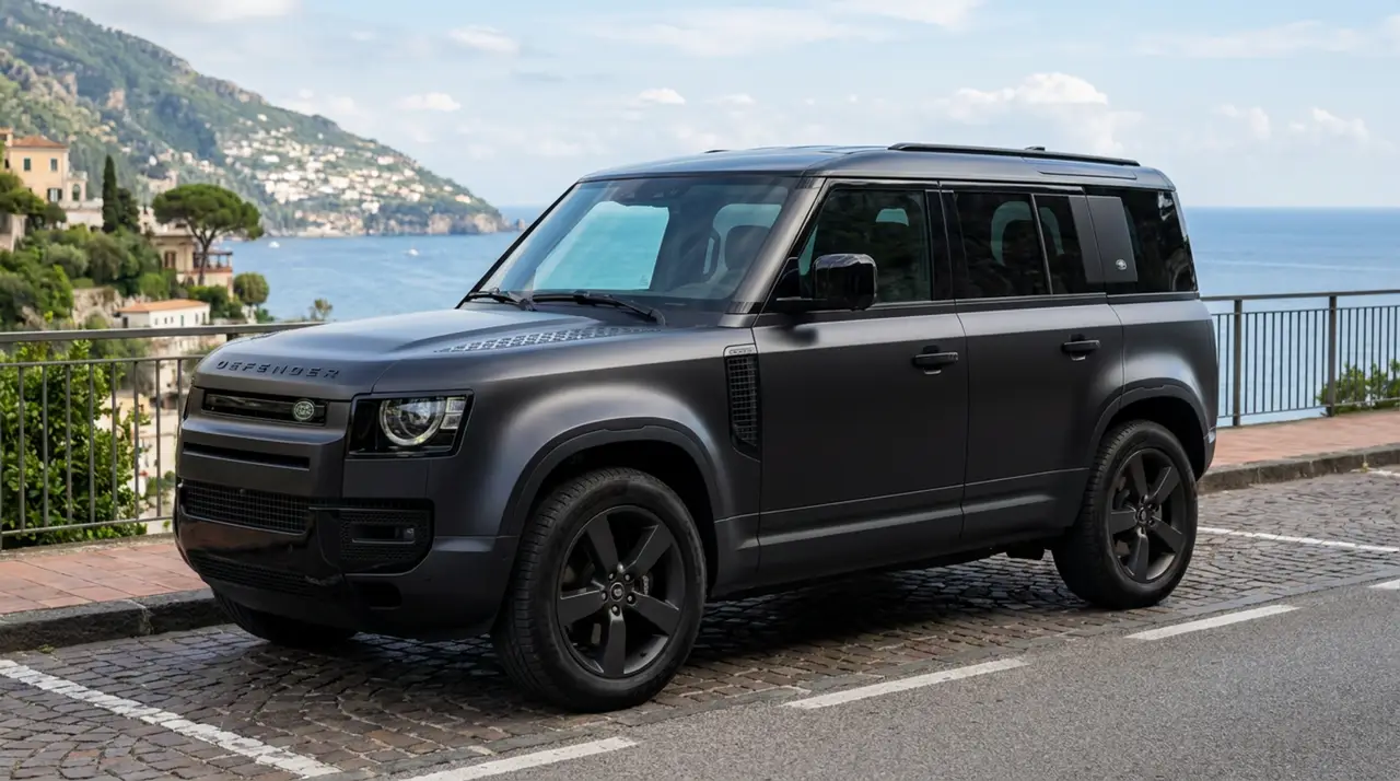 Land Rover Defender 2024 — Venice Lux Car Rental, Venice. The 2024 Land Rover Defender pairs a commanding driving position with genuine seven-seat…