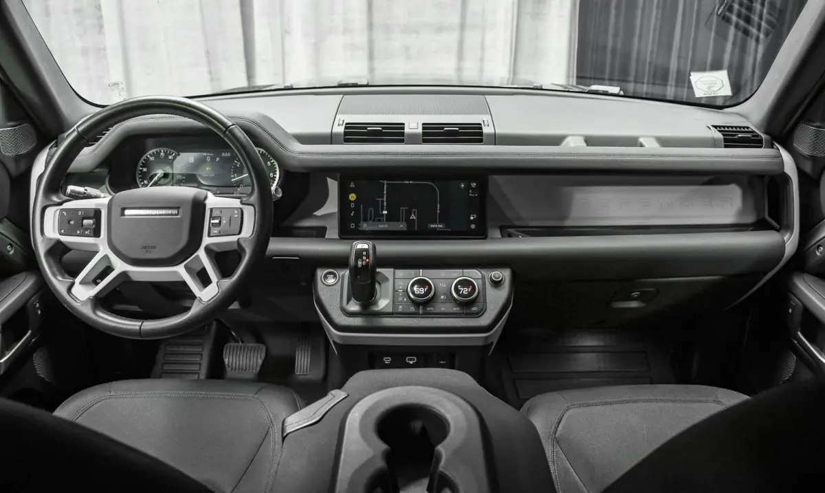 Land Rover Defender X-Dynamic 7 seater 2024, dashboard — Venice Lux Car Rental, Venice. The Defender X-Dynamic in seven-seat configuration is built for groups who need real…