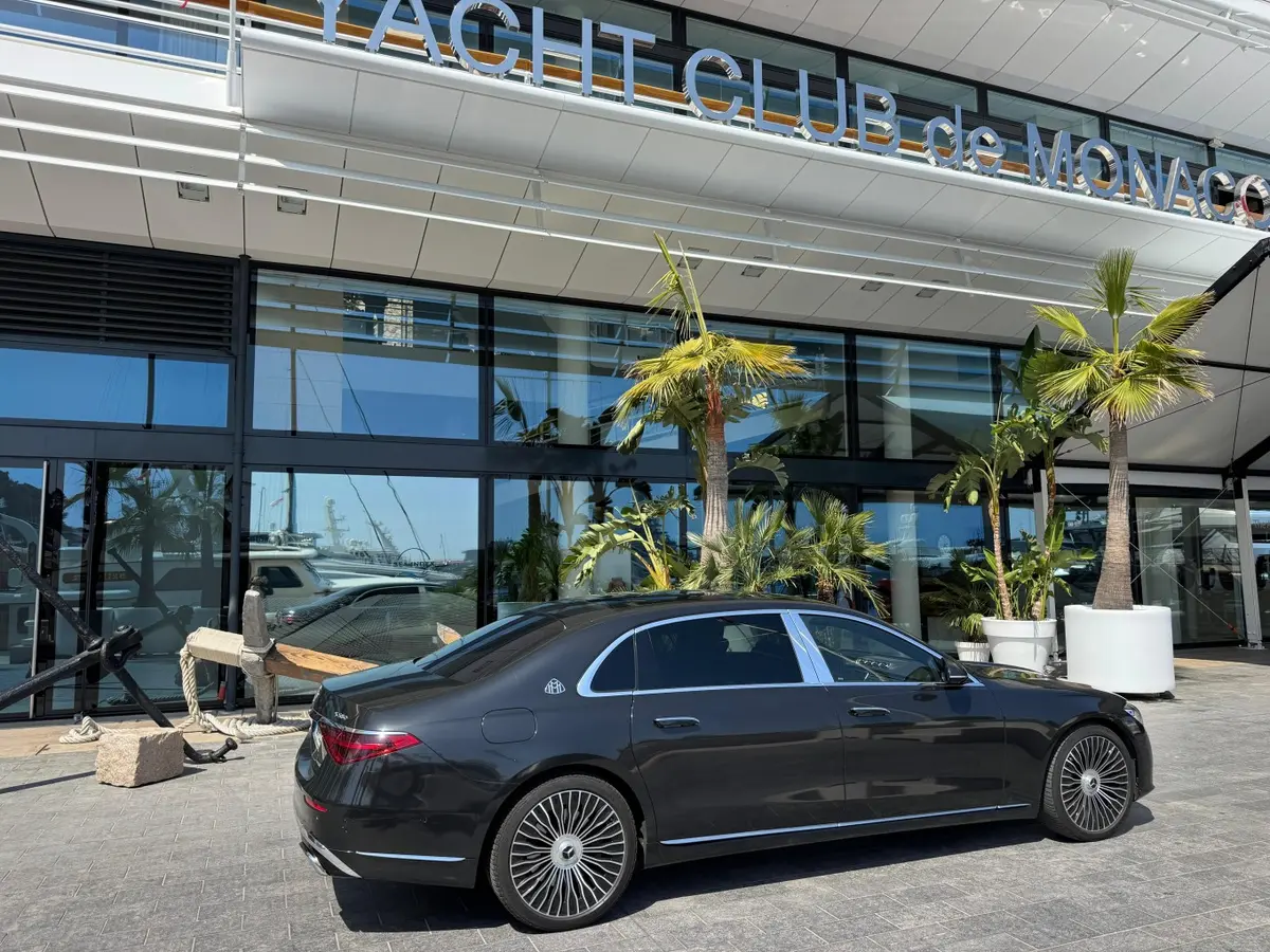 Maybach S580 2023, rear view — Venice Lux Car Rental, Venice. The Maybach S580 is built for arriving rather than driving fast, and it shows the moment…