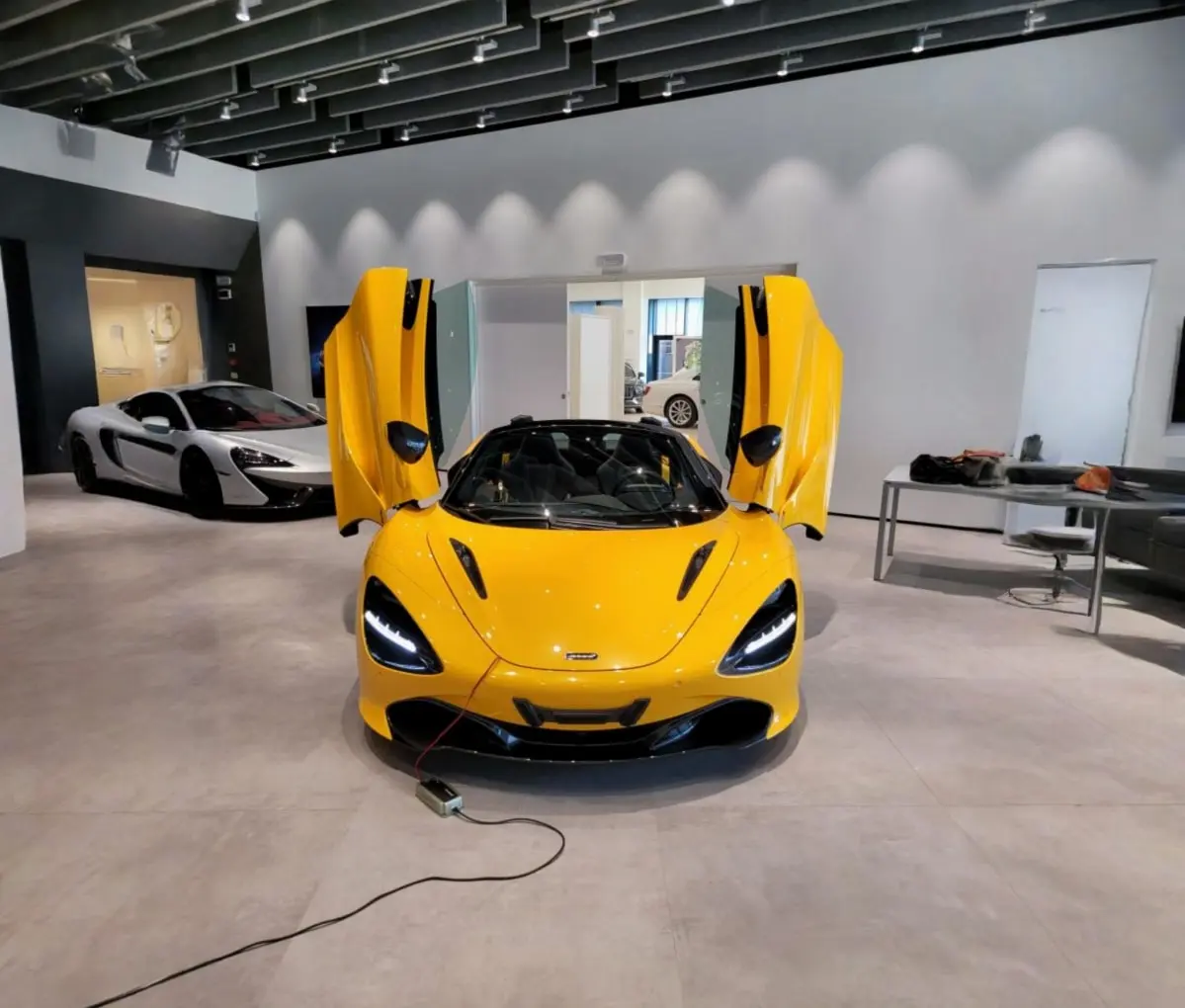 McLaren 720S Spider 2022, exterior — Venice Lux Car Rental, Venice. The McLaren 720S Spider does not ease into speed, it delivers it — 720 hp routed through…