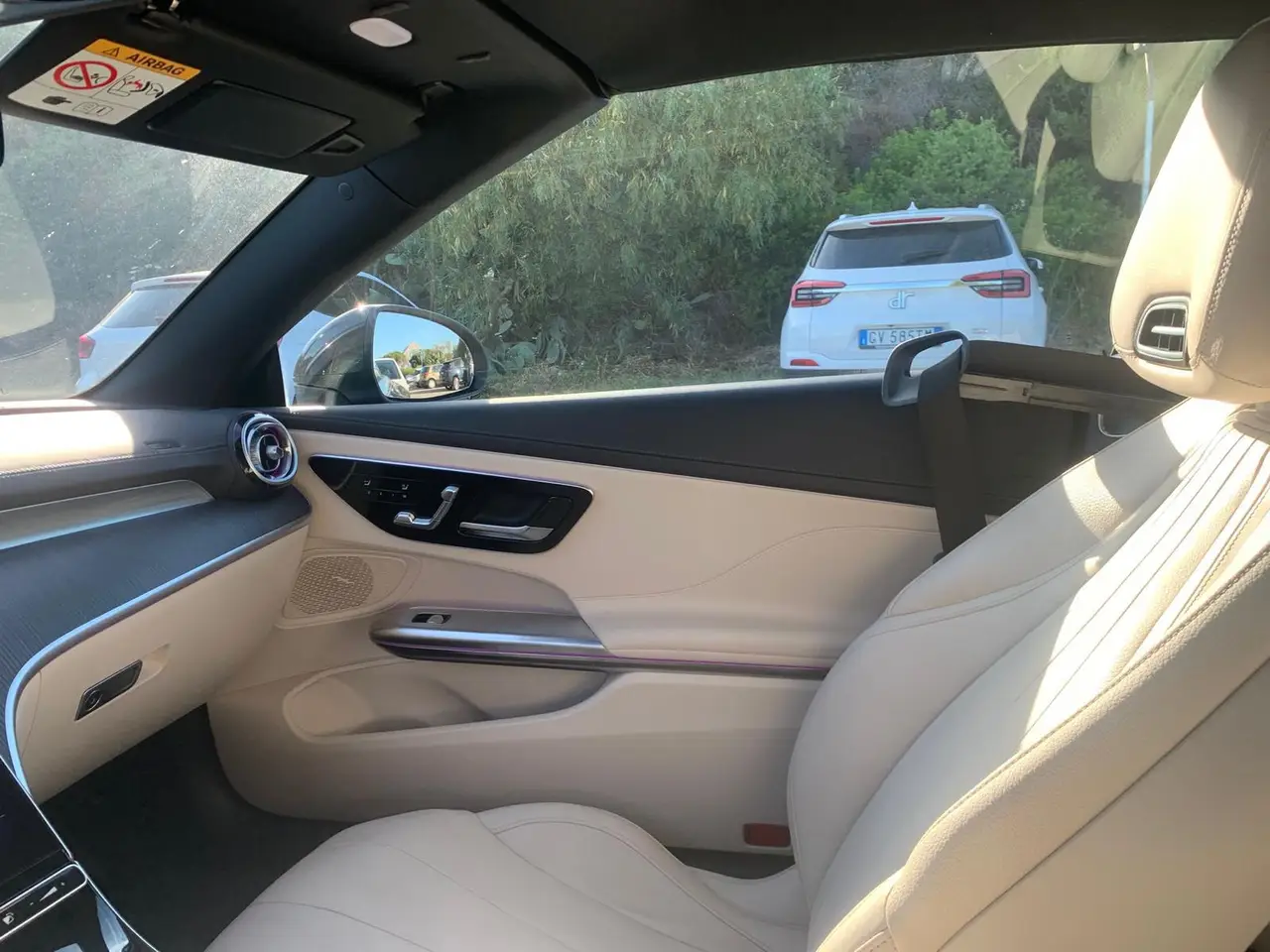 Mercedes Benz CLE Cabrio 2025, front view — Venice Lux Car Rental, Venice. The 2025 Mercedes Benz CLE Cabrio is a four-seat convertible with 258 hp, sized for two…