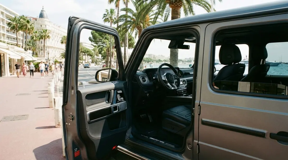 Mercedes Benz G63 2023, dashboard — Venice Lux Car Rental, Venice. The 2023 Mercedes Benz G63 keeps its slab-sided silhouette and upright stance while…
