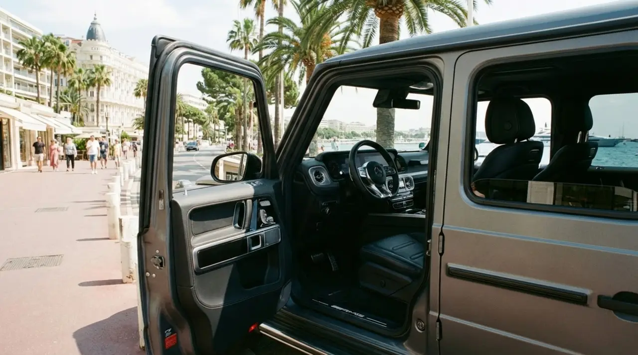 Mercedes Benz G63 2023, dashboard — Venice Lux Car Rental, Venice. The 2023 Mercedes Benz G63 keeps its slab-sided silhouette and upright stance while…
