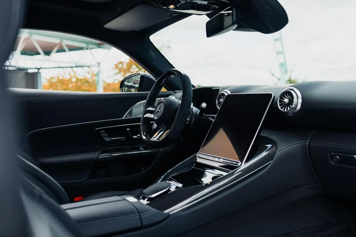 Mercedes Benz GT63 AMG Coupe 2024, rear view — Venice Lux Car Rental, Venice. The Mercedes-AMG GT63 Coupe is built around a straightforward idea: two seats, one…