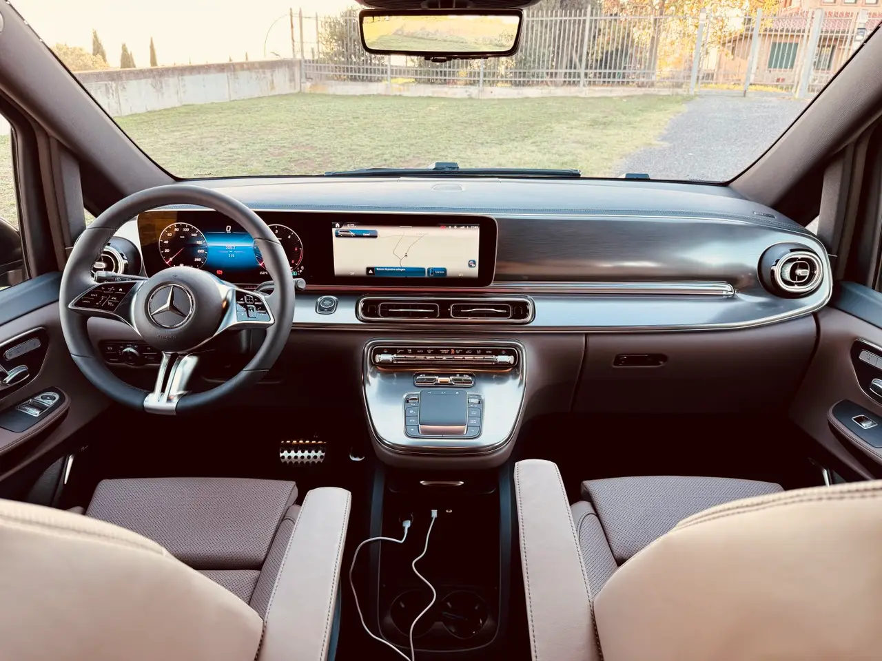 Mercedes Benz V300 4x4 XL Exclusive 7 seats 2025, dashboard — Venice Lux Car Rental, Venice. The Mercedes Benz V300 4x4 XL Exclusive is built around space rather than speed, and…