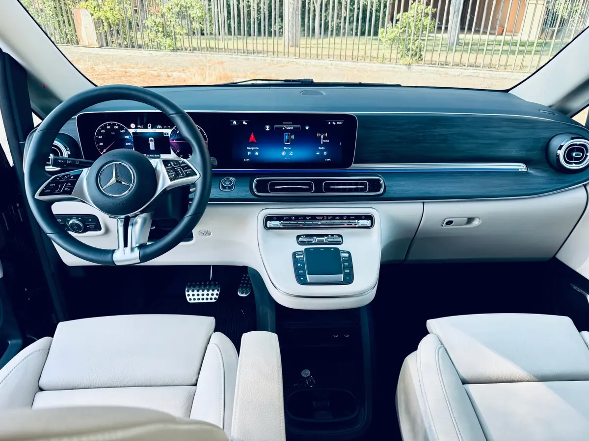 Mercedes Benz V300 4x4 XL VIP (Captain, 7 seat) 2025, rear view — Venice Lux Car Rental, Venice. The Mercedes-Benz V300 4x4 XL VIP is built for groups who want space without giving up…