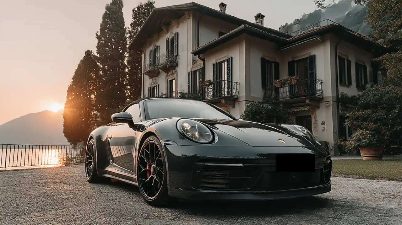 Porsche 992 Carrera 4 GTS Cabrio 2024, rear view — Venice Lux Car Rental, Venice. The Porsche 992 Carrera 4 GTS Cabrio pairs 480 hp with all-wheel drive, a combination…