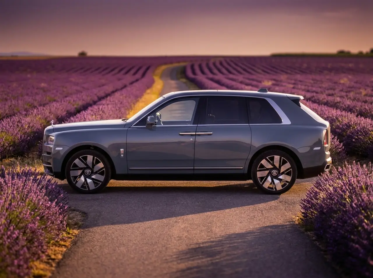 Rolls-Royce Cullinan 2025, exterior — Venice Lux Car Rental, Venice. The Rolls-Royce Cullinan carries its size with a kind of quiet confidence rather than…