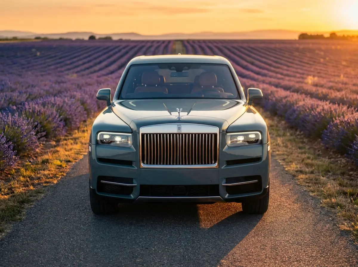 Rolls-Royce Cullinan 2025, rear view — Venice Lux Car Rental, Venice. The Rolls-Royce Cullinan carries its size with a kind of quiet confidence rather than…