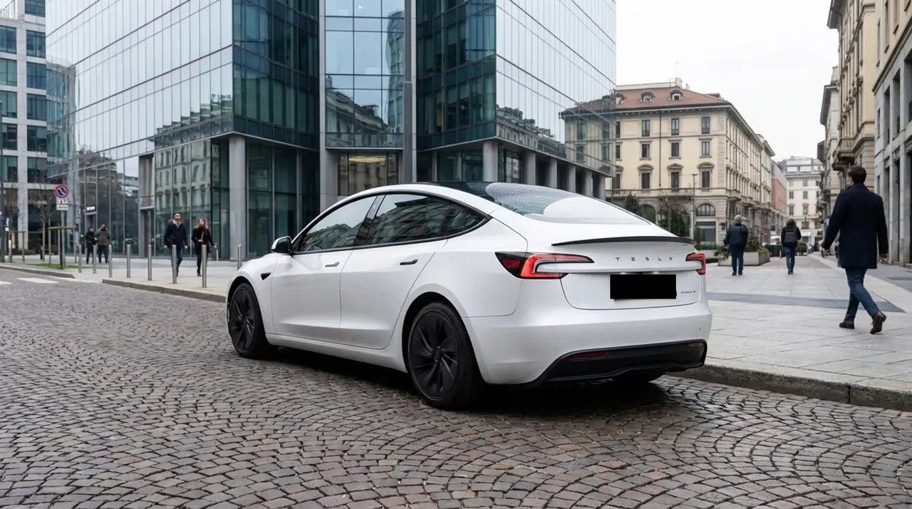 Tesla Model 3 Performance 2026, exterior — Venice Lux Car Rental, Venice. The 2026 Tesla Model 3 Performance brings 510 hp and instant electric response to a…