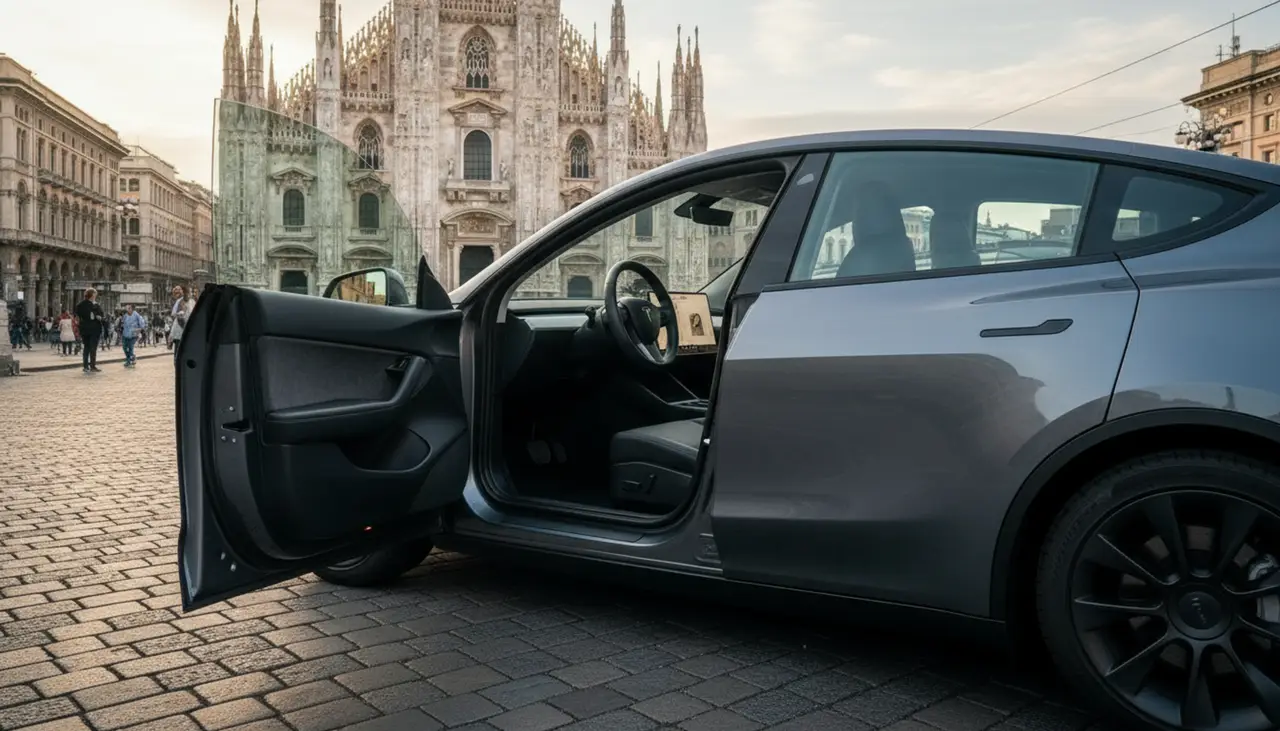 Tesla Model Y Long Range 2023, interior — Venice Lux Car Rental, Venice. The Tesla Model Y Long Range skips the drama and gets on with the job: 378 hp delivered…